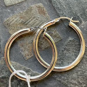 Sterling Silver 33mm Hoop Earrings